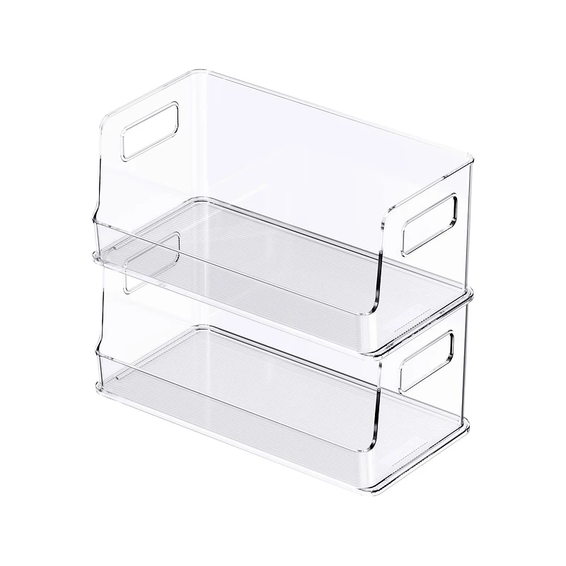 Small Clear Stacking Plastic Open Bin by Simply Tidy®