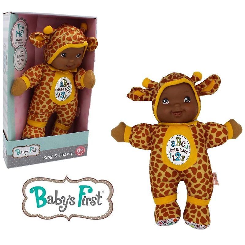 Goldberger Baby's First® Sing & Learn™ 11" Baby Doll with Giraffe Print Outfit