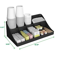 Mind Reader Black 11 Compartment Coffee Condiment Organizer & 50 Capacity Single Serve Coffee Pod Holder Storage Organizer