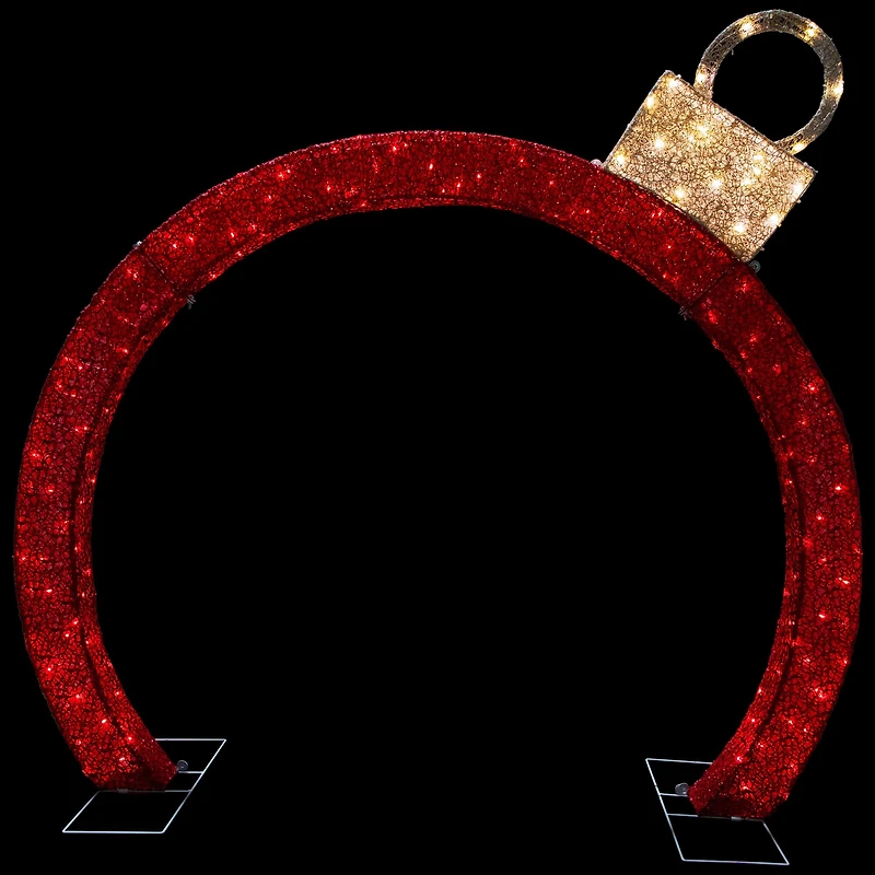 4ft. LED Lighted Red Ornament Arch Outdoor Christmas Decoration