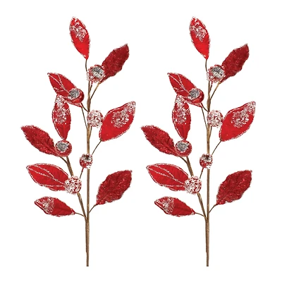29.5" Beaded Leaf Stems