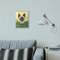 Stupell Industries Bee Happy Funny Cat Cartoon Pet Design Framed Wall Art