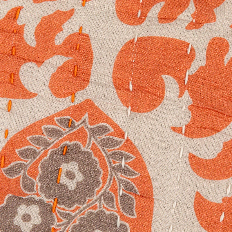 Hello Honey® 20" Orange Oval & Floral Accent Pillow