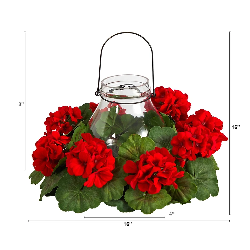16" Artificial Geranium Candelabrum