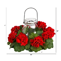 16" Artificial Geranium Candelabrum