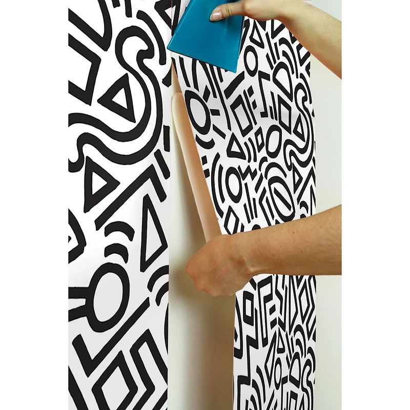 NuWallpaper Aelfie Doodle Abstract Peel & Stick Wallpaper
