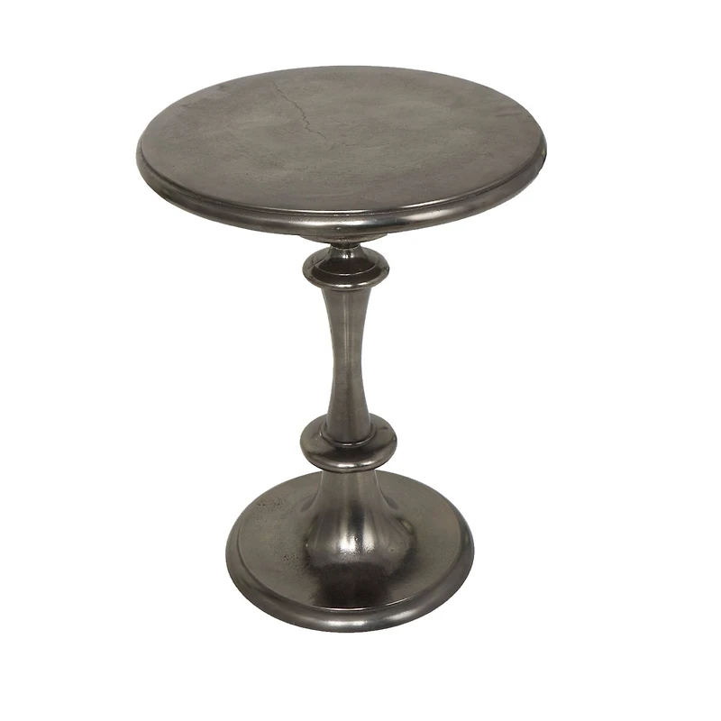 23" Black Aluminum Turned Style Accent Table