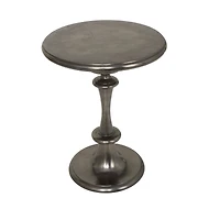 23" Black Aluminum Turned Style Accent Table