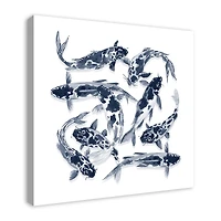 Navy Koi Canvas Wall Art
