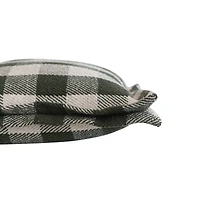 Hello Honey® 18" Hunter Green Check with Flanged Edge Woven Recycled Cotton Pillow