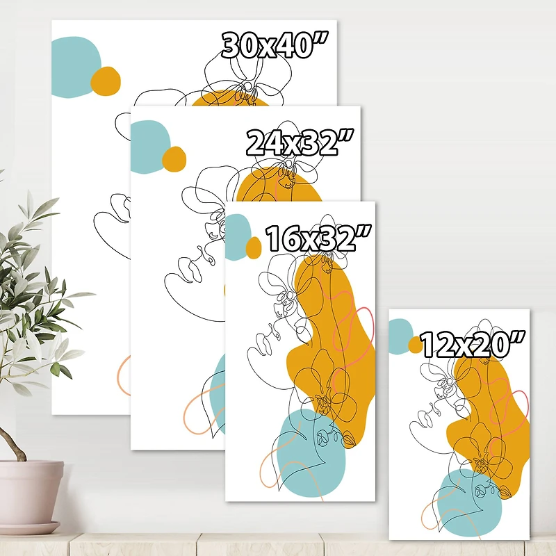 Designart - Beautiful Woman One Line Drawing