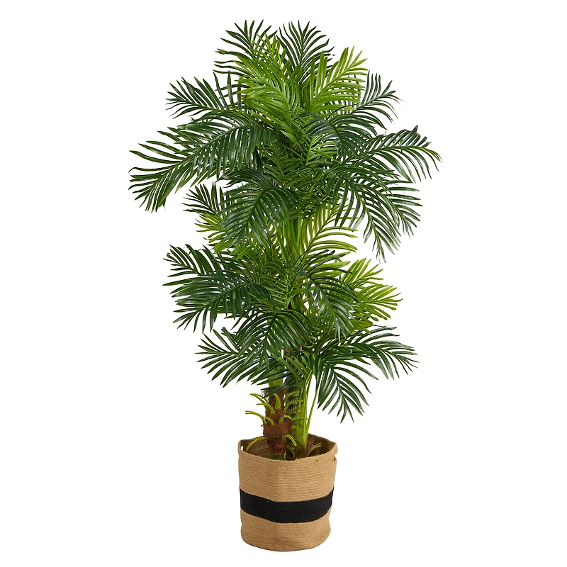 6ft. Hawaii Artificial Palm Tree in Handmade Natural Cotton Planter