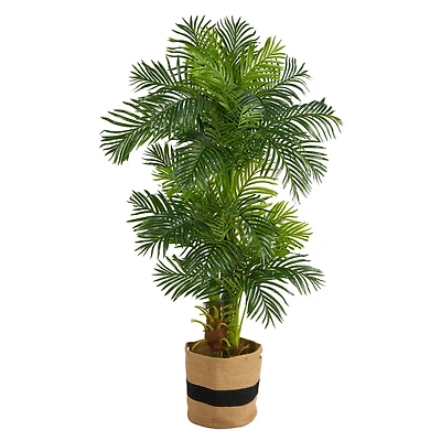 6ft. Hawaii Artificial Palm Tree in Handmade Natural Cotton Planter