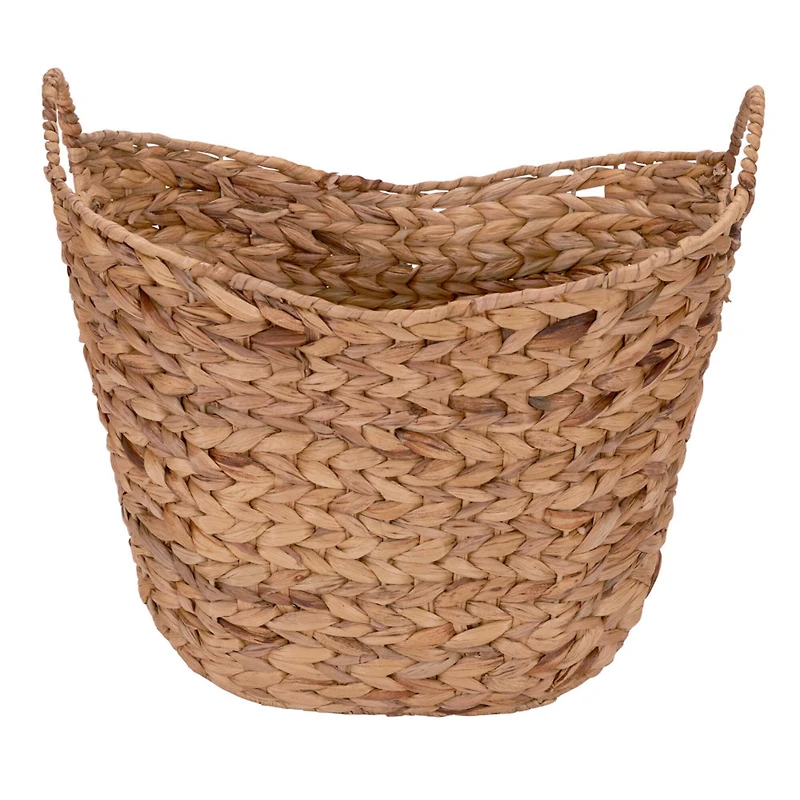 Household Essentials 17.5" Woven Natural Hyacinth Basket with Handles