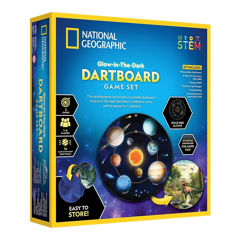 National Geographic Glow-in-the-Dark Dartboard Game Set
