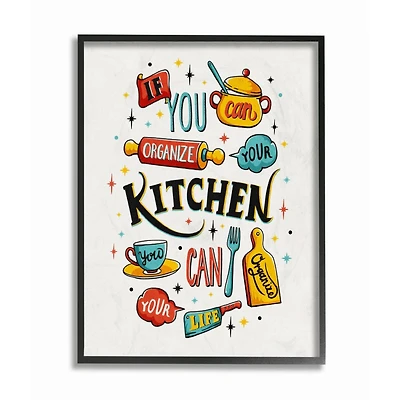 Stupell Industries Organize Your Life Vintage Comic Book Framed Giclee Textured Wall Art