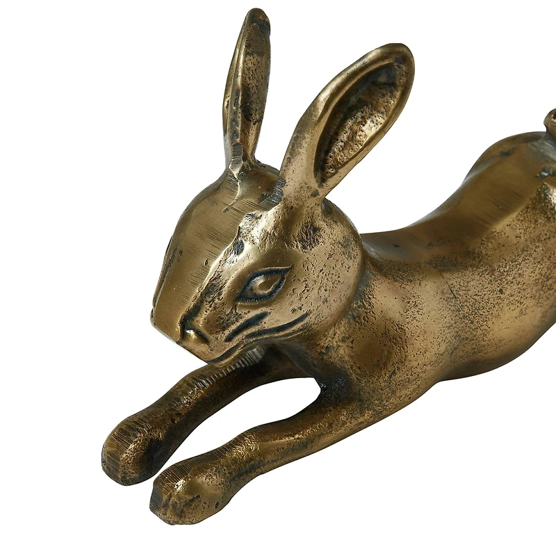 Hello Honey® 11" Antique Brass Decorative Embossed Aluminum Rabbit