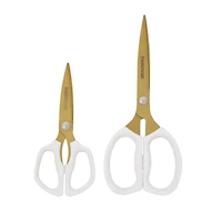 Farberware White Handle Shear Set with Gold Blades, 2ct.