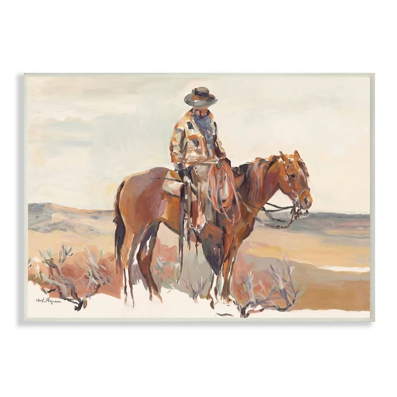 Stupell Industries Cowboy Fields And Farm Western Painting Wall Plaque
