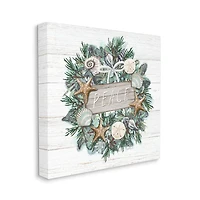 Stupell Industries Sea Life Holiday Peace Wreath Canvas Wall Art