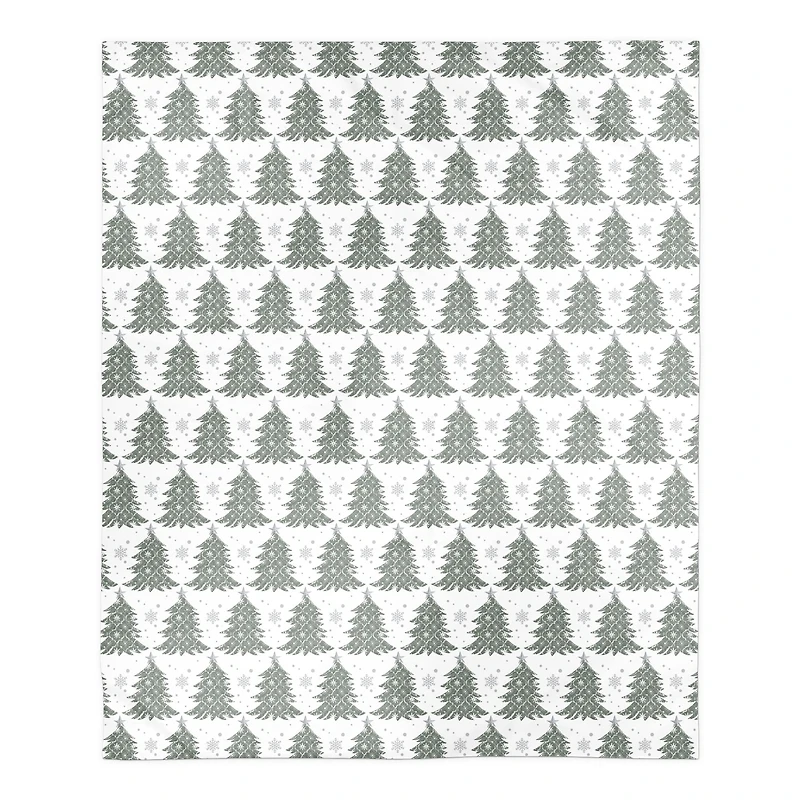 Ornate Christmas Tree Pattern 50" x 60" Sherpa Fleece Blanket