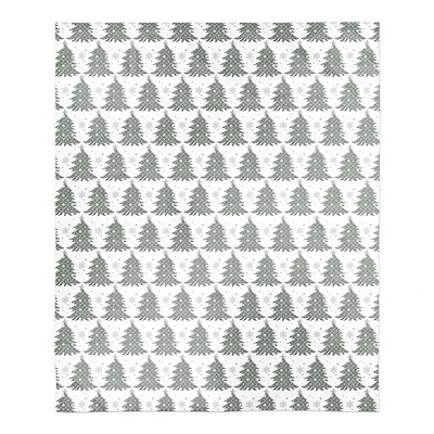 Ornate Christmas Tree Pattern 50" x 60" Sherpa Fleece Blanket