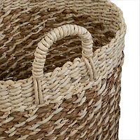 Honey Can Do Coastal Collection Nesting Tea Stained Woven Basket Set