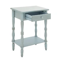 2.5ft. Aquamarine Wood Farmhouse Accent Table