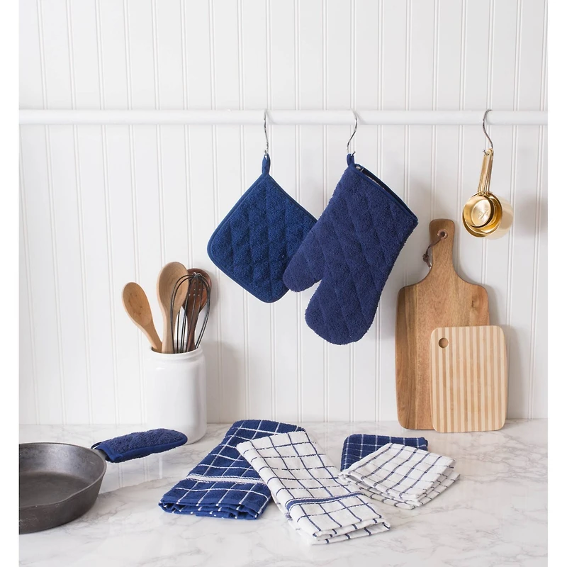 DII® Nautical Blue Combo Windowpane Dishcloths, 6ct.