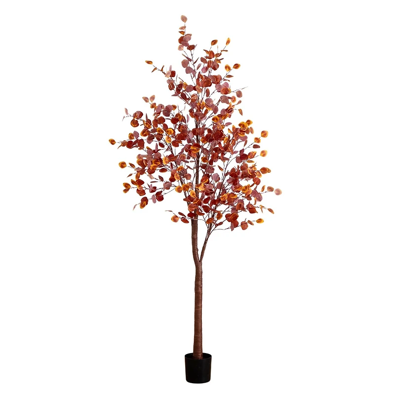 8ft. Pre-Lit Grand Autumn Eucalyptus Artificial Fall Tree with 540 Warm White LED Lights