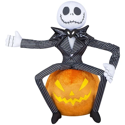 16.5" Jack Skellington on Jack-O'-Lantern Halloween Greeter