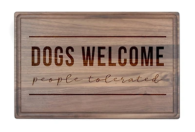 Dogs Welcome 17" x 11" Walnut Cutting Board