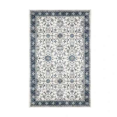 Glitzhome® Ivory & Blue Oriental Area Rug