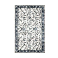 Glitzhome® Ivory & Blue Oriental Area Rug