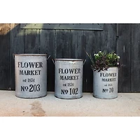 Hello Honey® Metal Flower Market Buckets Set