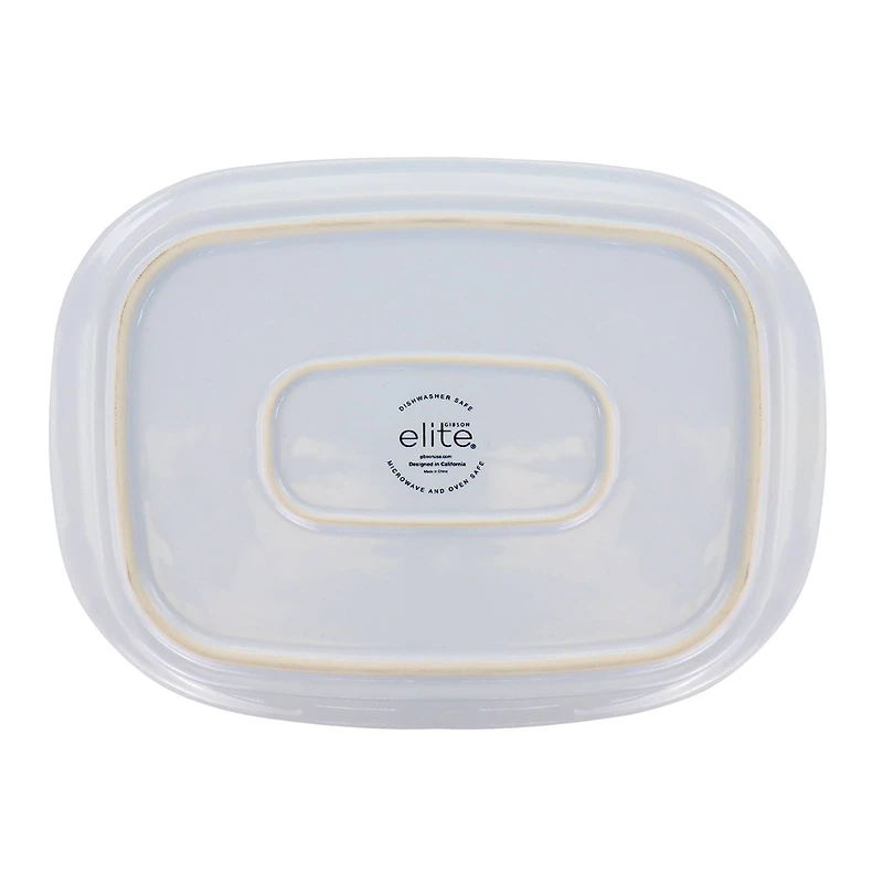 Gibson Elite® 2.7qt. White Ceramic Casserole with Glass Lid