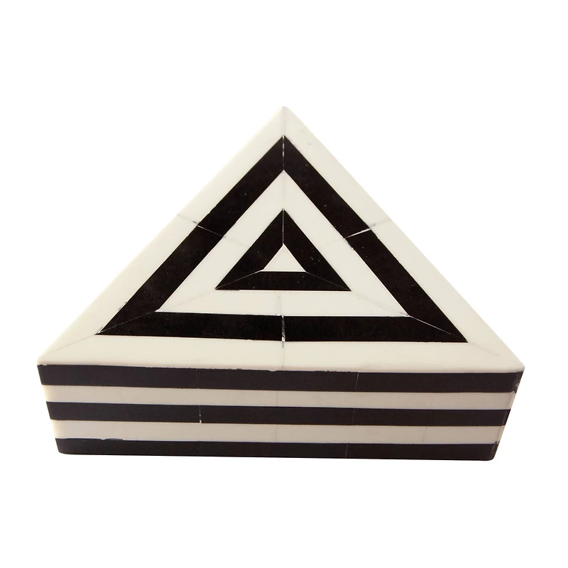 Hello Honey® 7" Black & White Striped Triangular Box
