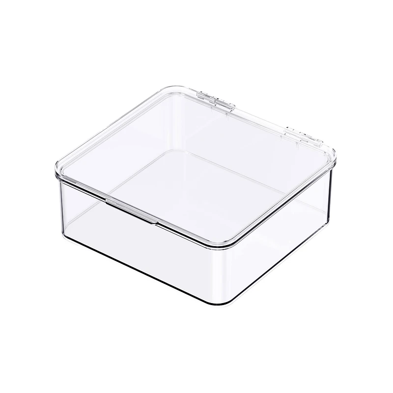 Small Clear Stacking Plastic Case with Hinged Lid by Simply Tidy®