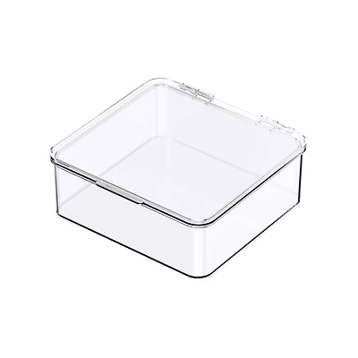 Small Clear Stacking Plastic Case with Hinged Lid by Simply Tidy®