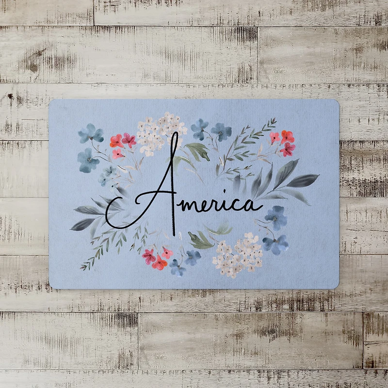 Floral America Floor Mat