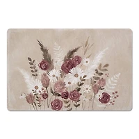 18" x 27" Flowers Mauve Beige Floor Mat