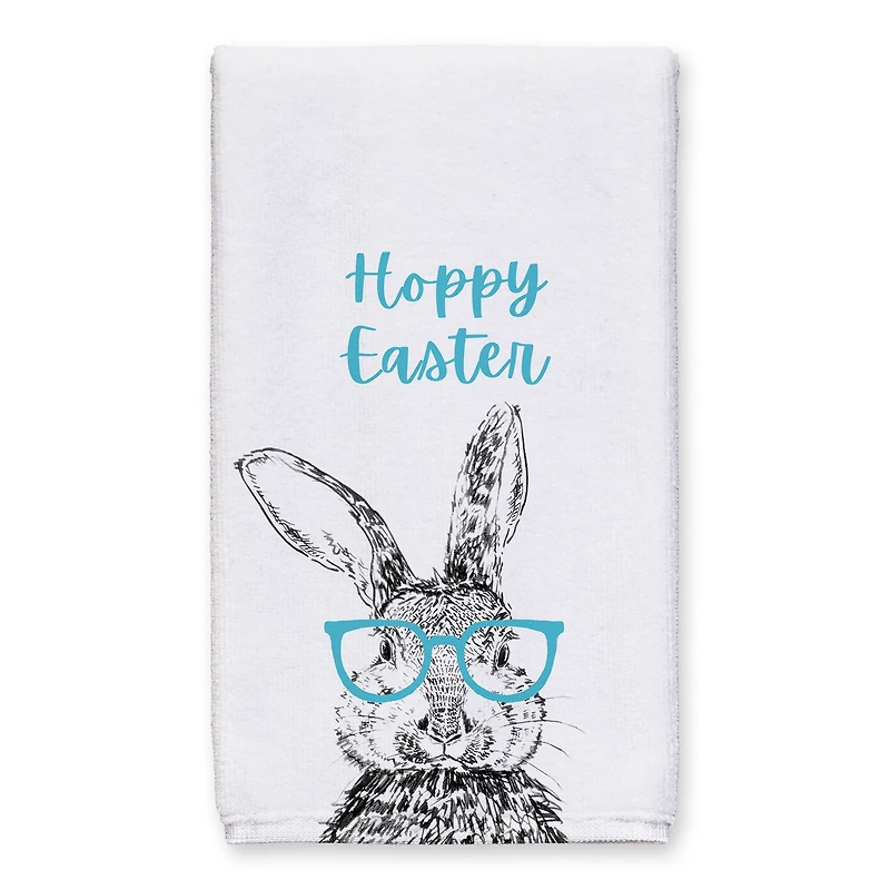 Hoppy Easter Bunny Glasses Tea Towel Set