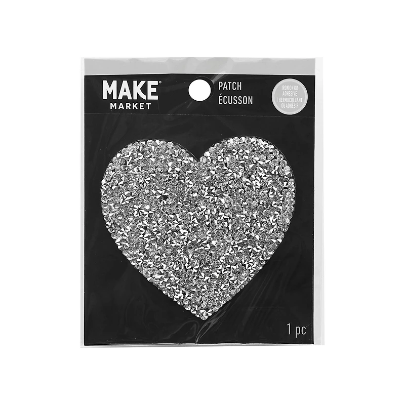 3" Crystal Heart Iron On Patch by Make Market®