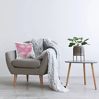 Stupell Industries Street Style Pink Heart Rose Blossom Flowers Throw Pillow, 18" x 18"