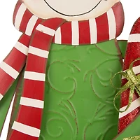 Glitzhome® 3ft. Metal Snowman & Santa Yard Stake Set
