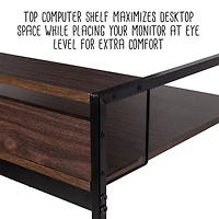 Honey Can Do Walnut & Black Computer Desk