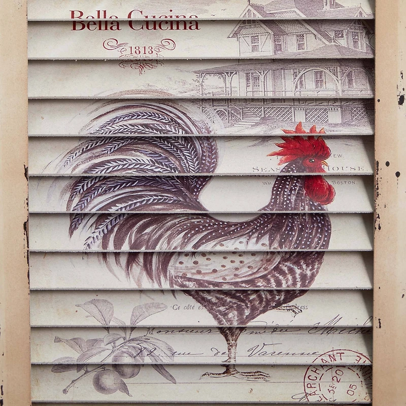 Rooster Window Shutter Wall Décor