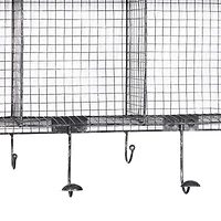 Black Iron Farmhouse Wall Hooks With Shelf