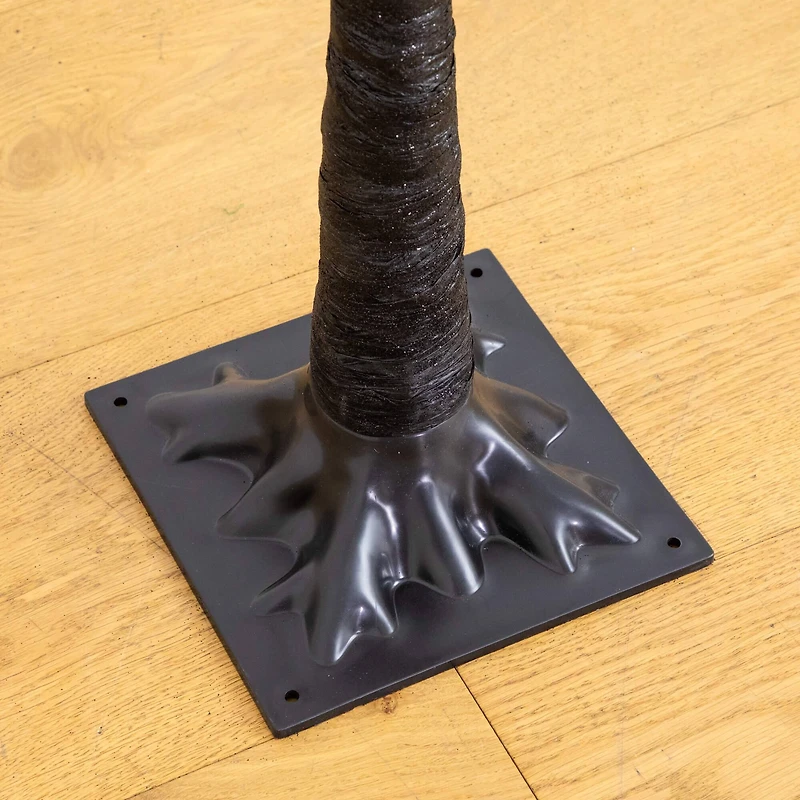 5ft. Pre-Lit Artificial Halloween Black Twig Tree with Bats and 50 Warm White LED Lights