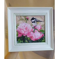 Alisa Titmouse And Peonies Cross Stitch Kit